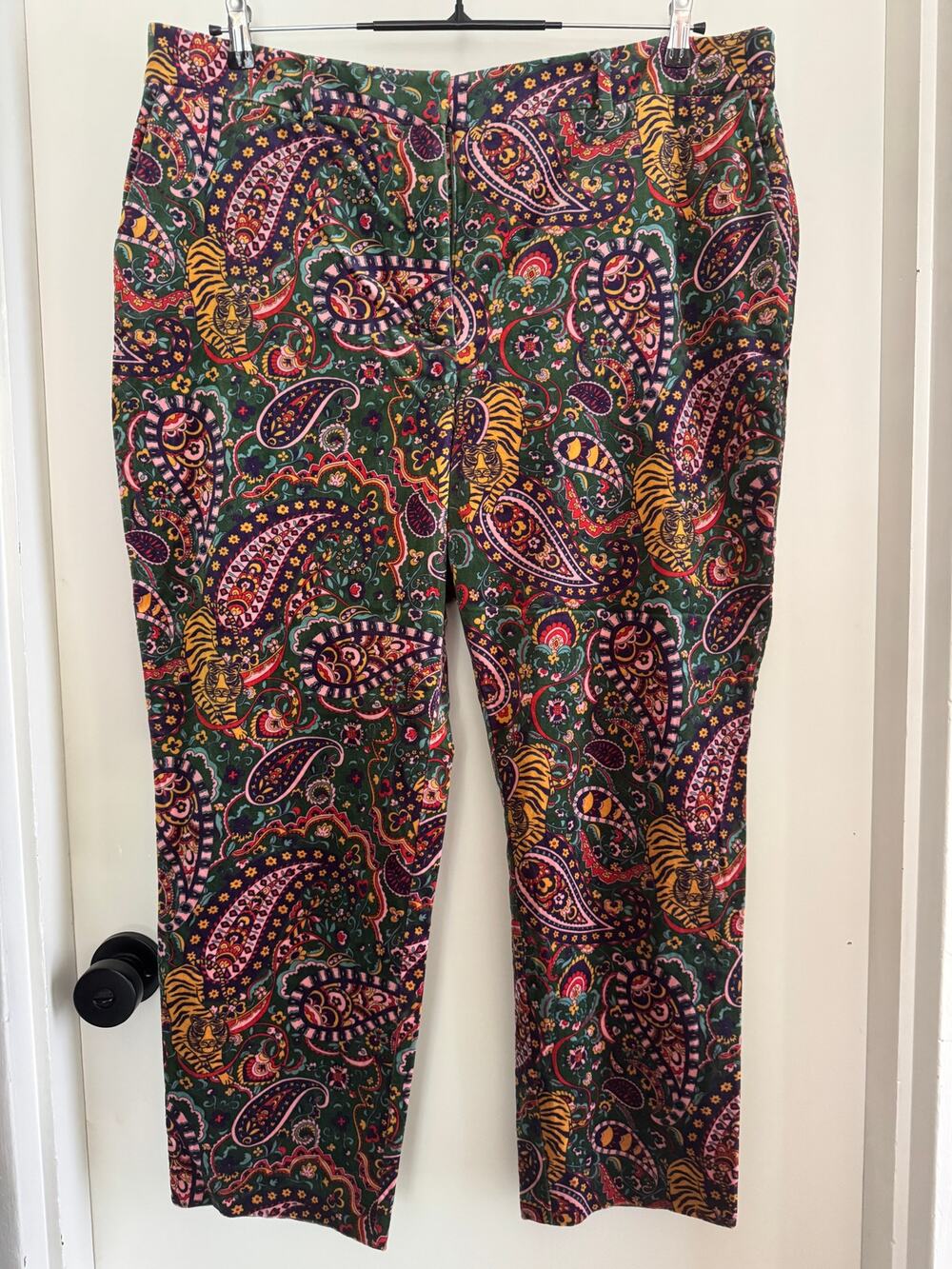 BODEN NWOT 'Kew' Velvet trousers paisley tiger - 18/20